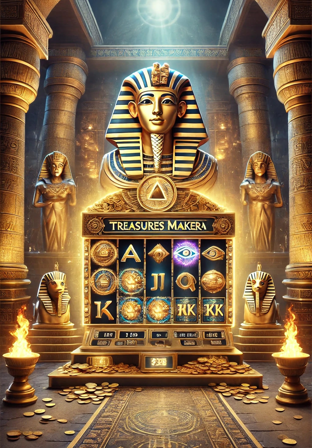 Slot game interface with spin button and bonus indicators